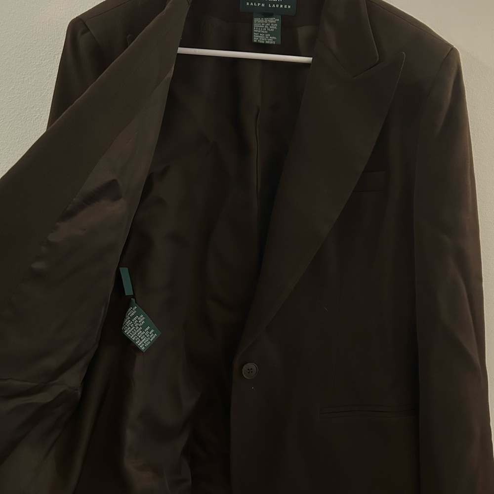 Lauren Ralph Lauren Women’s Chocolate Brown Wool Blazer Size 14 - Picture 3 of 7